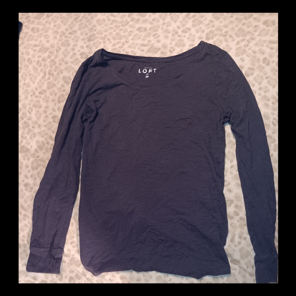 LOFT Navy Long Sleeve Top
